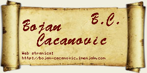 Bojan Cacanović vizit kartica